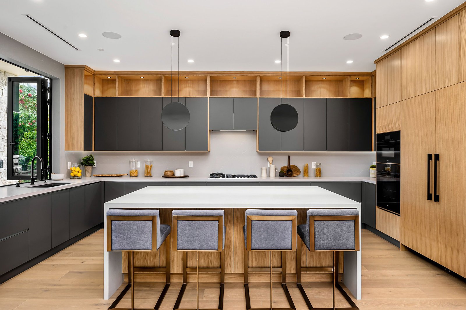 modern kitchen with wooden cabinets and central is 2026 01 07 23 12 51 utc